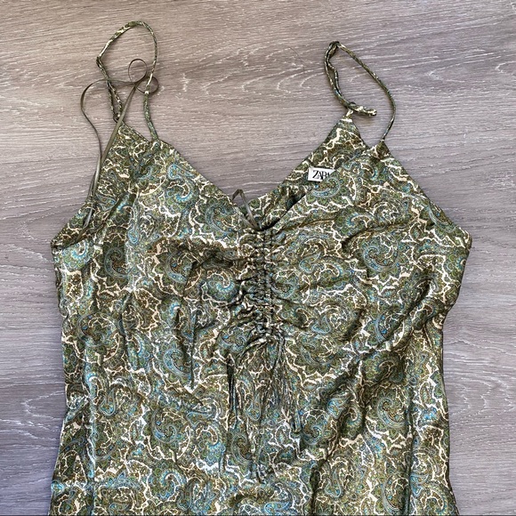 Zara Satin Effect Print Mini Dress - Picture 6 of 7